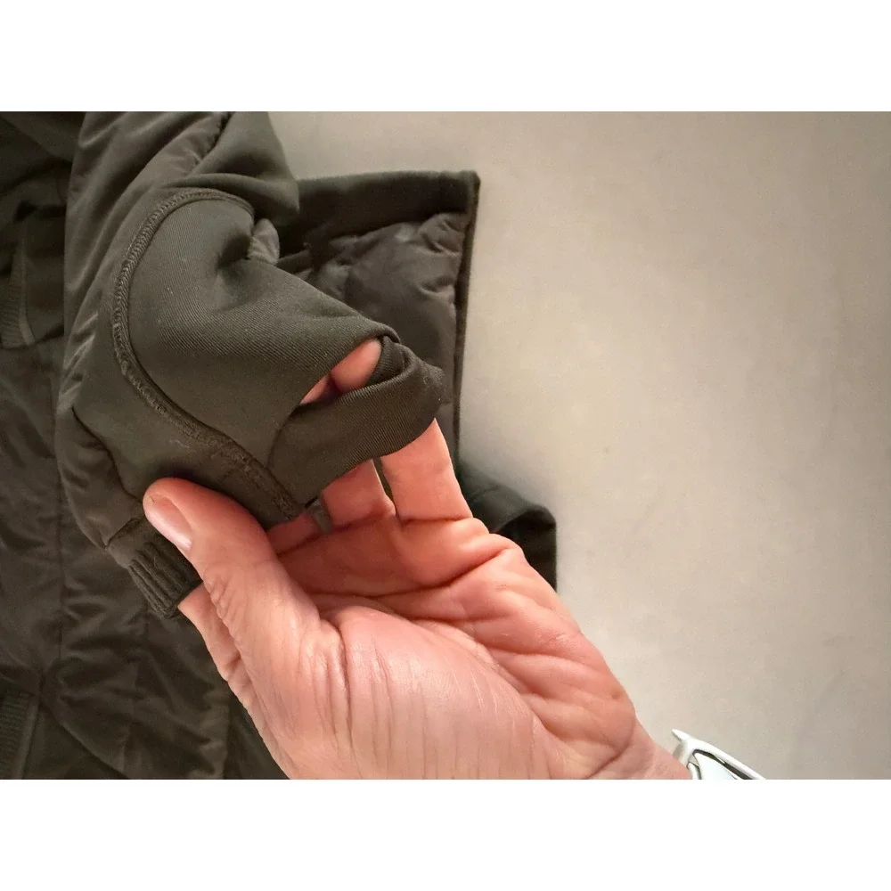 Lululemon Down For It All Half Zip Jacket Dark Olive Green Sz 8 Running Pullover - Picture 7 of 10